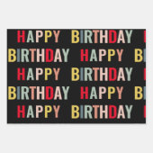 Feuille De Papier Cadeau Joyeux anniversaire coloré (Devant 2)