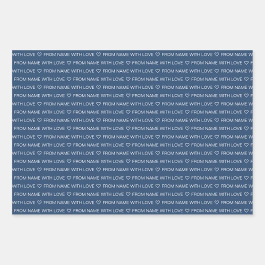 Feuille De Papier Cadeau Joyeux Anniversaire De La Marine Avec Amour (Devant)