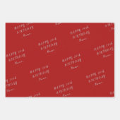 Feuille De Papier Cadeau Joyeux anniversaire de Red Happy (Devant 2)