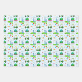 Feuille De Papier Cadeau Joyeux Anniversaire Du Golf De Dinosaur (Devant)