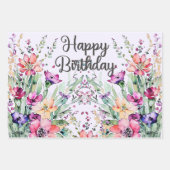 Feuille De Papier Cadeau Joyeux Anniversaire Fleur sauvage Field (Devant 2)