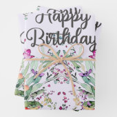 Feuille De Papier Cadeau Joyeux Anniversaire Fleur sauvage Field (En situation)
