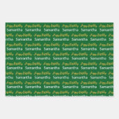 Feuille De Papier Cadeau Joyeux Anniversaire Gold Script Forest Green White (Devant 2)