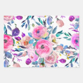 Feuille De Papier Cadeau Joyeux anniversaire Grand-mère Floral (Devant 2)