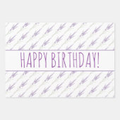 Feuille De Papier Cadeau Joyeux Anniversaire Lavender Flower Bundles (Devant 3)