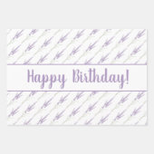 Feuille De Papier Cadeau Joyeux Anniversaire Lavender Flower Bundles (Devant)