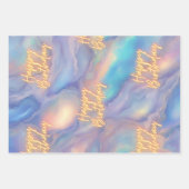 Feuille De Papier Cadeau Joyeux anniversaire Octobre Birthstone Opal (Devant)