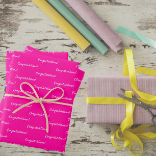 Feuille De Papier Cadeau Joyeux anniversaire rose fuchsia