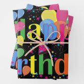 Feuille De Papier Cadeau Joyeux anniversaire, salutations festives, (En situation)