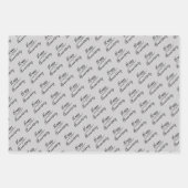 Feuille De Papier Cadeau Joyeux anniversaire sur Argent (Devant)