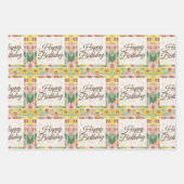 Feuille De Papier Cadeau Joyeux anniversaire Zinnia Flowers (Devant 3)