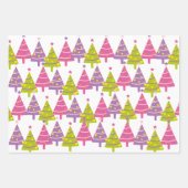 Feuille De Papier Cadeau Joyeux arbres de Noël (Devant 3)
