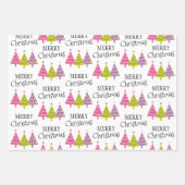 Feuille De Papier Cadeau Joyeux arbres de Noël (Devant)