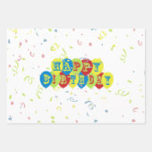 Feuille De Papier Cadeau Joyeux Ballons d'anniversaire (Devant)