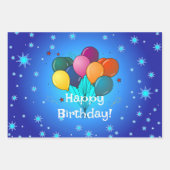 Feuille De Papier Cadeau Joyeux Ballons de fête d'anniversaire (Devant 2)