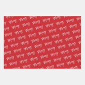 Feuille De Papier Cadeau Joyeux Black blanc moderne cadeau de vacances mini (Devant 3)