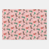 Feuille De Papier Cadeau Joyeux Buldogs français de Noël (Devant 2)