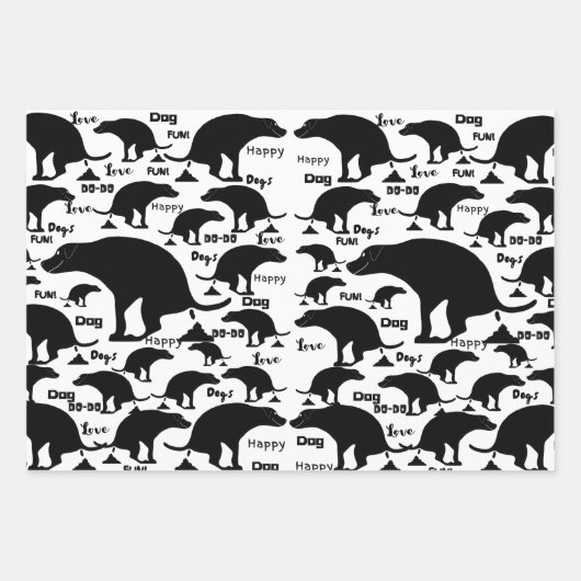 Feuille De Papier Cadeau Joyeux chien de balançoire (Devant)