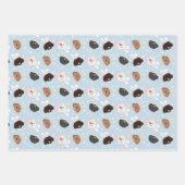 Feuille De Papier Cadeau Joyeux Chiens de Pâques (Devant 3)