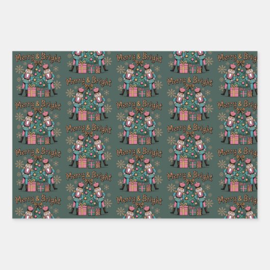 Feuille De Papier Cadeau Joyeux Coquette Nutcracker Leopard Xmas (Devant)