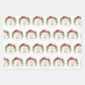Feuille De Papier Cadeau Joyeux et brillant Mme et M. Snowman Penguin (Devant)