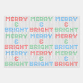 Feuille De Papier Cadeau Joyeux et brillant pull de Noël (Devant 3)