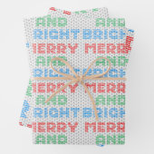 Feuille De Papier Cadeau Joyeux et brillant pull de Noël (En situation)