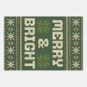 Feuille De Papier Cadeau Joyeux et brillant pull de Noël Nordic Knit (Devant)