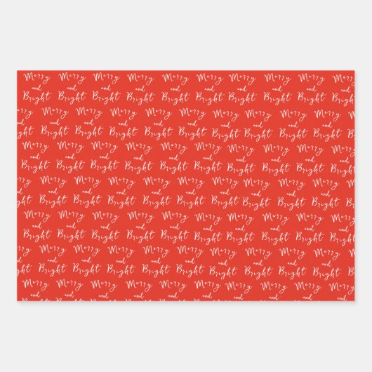 Feuille De Papier Cadeau Joyeux et brillants Noël manuscrits de Whimssal (Devant 3)