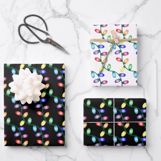 Feuille De Papier Cadeau Joyeux et Lumineux (Recto)