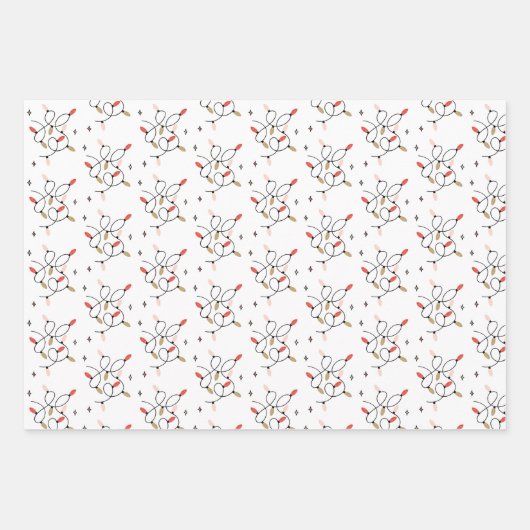 Feuille De Papier Cadeau Joyeux et lumineux Noël (Devant 3)