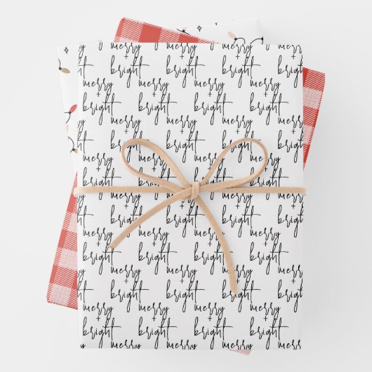 Feuille De Papier Cadeau Joyeux et lumineux Noël (En situation)