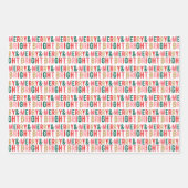 Feuille De Papier Cadeau Joyeux et lumineux, sapin de Noël, Noël (Devant 3)