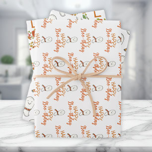 Feuille De Papier Cadeau Joyeux Fantômes mignons d'anniversaire