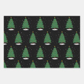 Feuille De Papier Cadeau Joyeux feu d'arbre de Noël Retro Xmas (Devant)