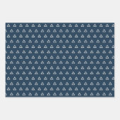 Feuille De Papier Cadeau Joyeux flocon de Noël bleu rustique (Devant 3)