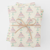 Feuille De Papier Cadeau Joyeux gâteaux d'anniversaire mignon charmant cade (En situation)