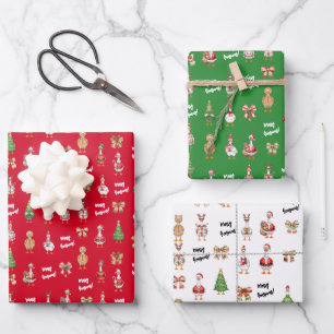 Feuille De Papier Cadeau Joyeux Goosman Noël Oie