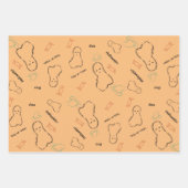 Feuille De Papier Cadeau Joyeux Halloween Ghost Candy main Lettering Doodle (Devant 2)