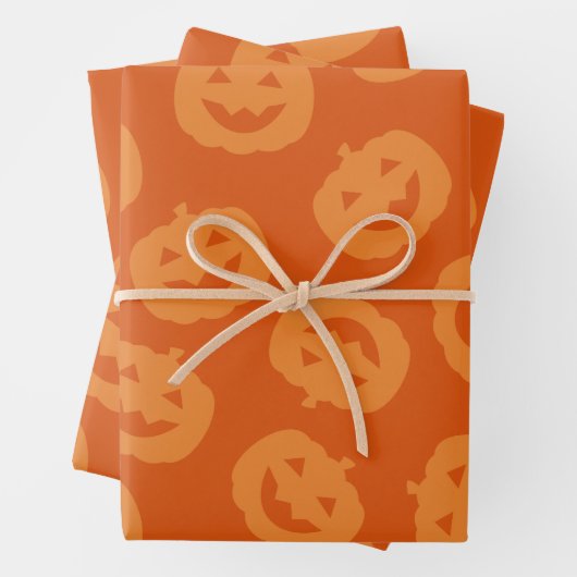 Feuille De Papier Cadeau Joyeux Halloween Motif Citrouille Éffrayant (En situation)