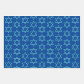 Feuille De Papier Cadeau Joyeux Hanoukka Blue Star Menorah Dreidel (Devant)
