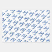 Feuille De Papier Cadeau Joyeux Hanoukka Moderne Typographie de vacances (Devant 3)