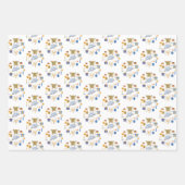 Feuille De Papier Cadeau Joyeux Hanukkah Mélange de Couleurs Mignon (Devant 3)