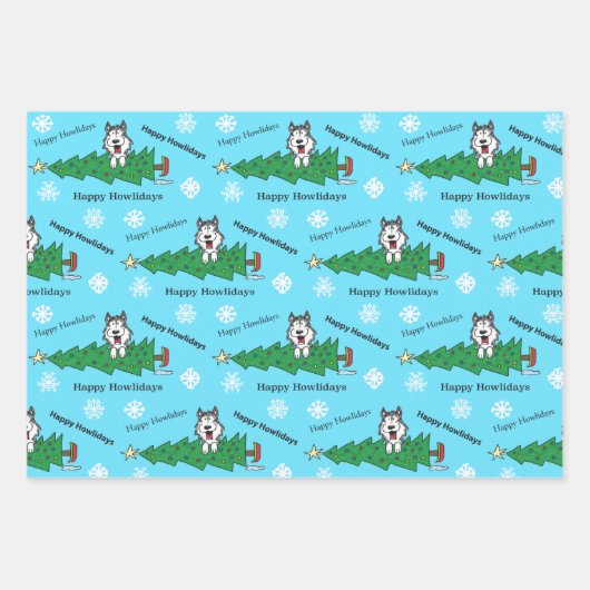 Feuille De Papier Cadeau Joyeux Howlidays (Devant)