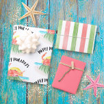 Feuille De Papier Cadeau Joyeux Huladays Crabe Hawaiian Tropical Christmas<br><div class="desc">Donnez à vos cadeaux une touche tropicale colorée avec ces feuilles de papier d'emballage de vacances "Happy Huladays Crab". Doté d'une mignonne hula de crabe dansant sur la plage, d'une solide feuille rouge de corail et d'une feuille de motif à rayures festives qui vous garantira des cadeaux élégants et sûrs...</div>