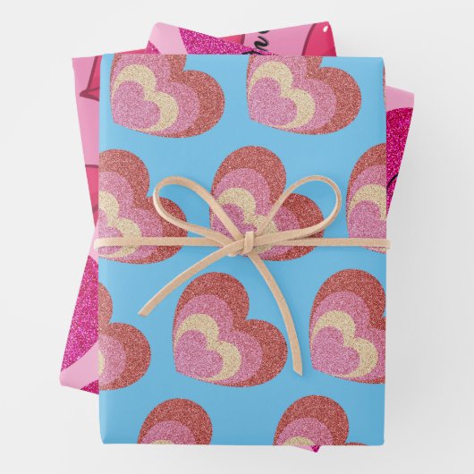 Feuille De Papier Cadeau Joyeux Jour des Galantines et des Valentines (En situation)