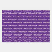 Feuille De Papier Cadeau Joyeux Jour des Mères Script Profond pourpre Nom d (Devant 3)