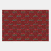 Feuille De Papier Cadeau Joyeux Joyeux Joyeux Béni Trio Moderne (Devant 3)