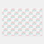 Feuille De Papier Cadeau Joyeux Joyeux Joyeux Béni Trio Moderne (Devant 2)