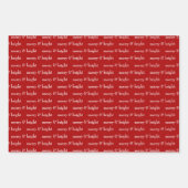 Feuille De Papier Cadeau Joyeux & Joyeux Noël Rouge (Devant 2)